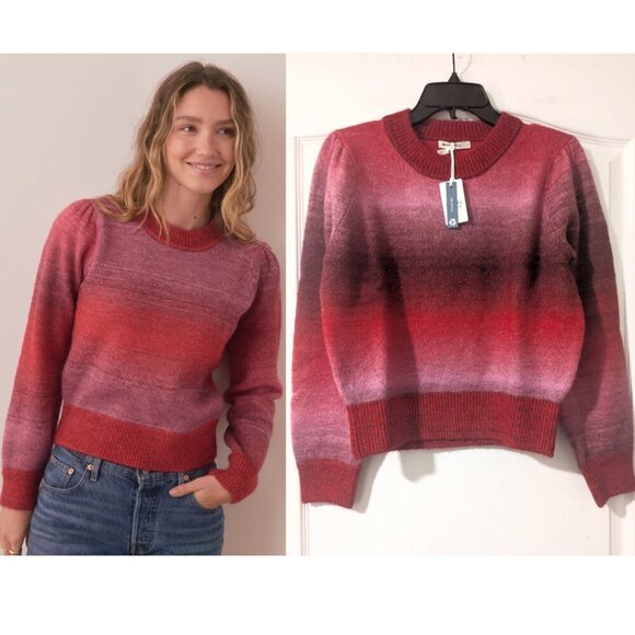 Marine Layer | Ayla Ombré Stripe Puff Sleeve Sweater - Picture 1 of 14